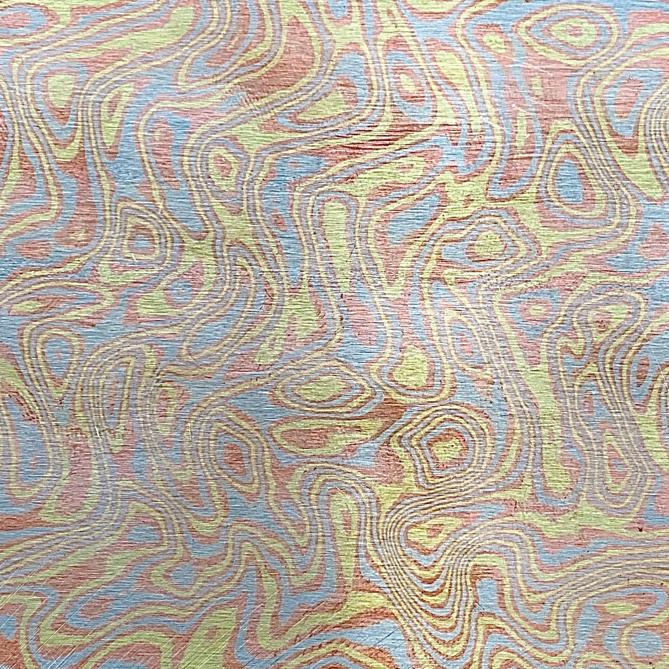 3 Tone Shimmer Mokume - Nichols Damascus